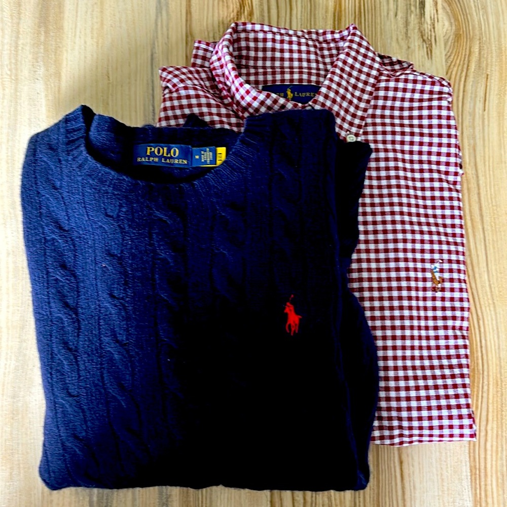 Ralph Lauren Polo sweater and button down shirt set. Men’s medium.